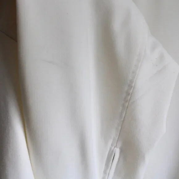 Evan Picone Cream Color Zipper Collarless Stretch Tailored Blazer Size 24W - Picture 6 of 6